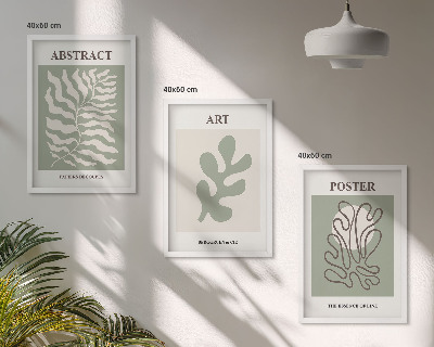 Bilder-3er-set mit rahmen Poster mit Pflanzenmustern von Matisse