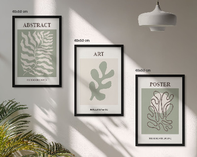 Bilder-3er-set mit rahmen Poster mit Pflanzenmustern von Matisse