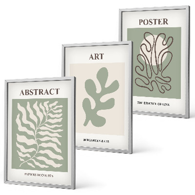 Bilder-3er-set mit rahmen Poster mit Pflanzenmustern von Matisse