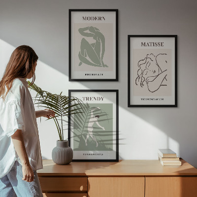 Gerahmtes bilderset Stilvolle minimalistische Charaktere