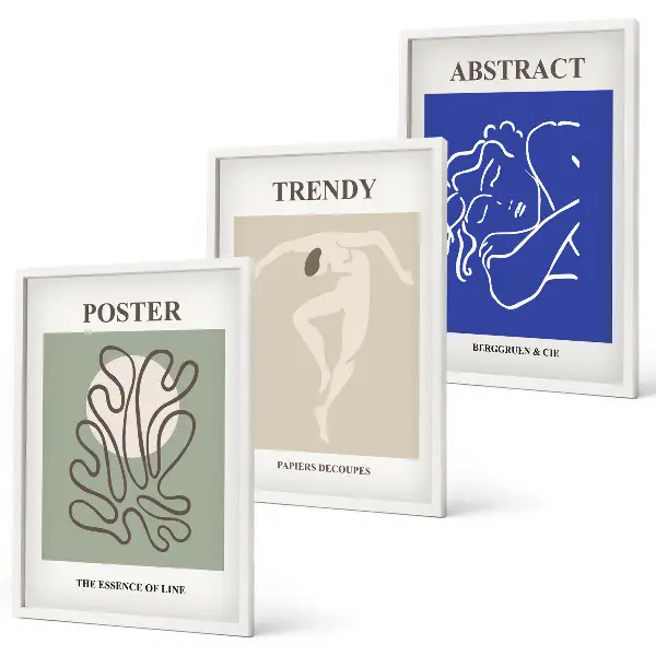 Henri Matisse Pastellgrafiken 3er-Set Bilder mit Rahmen