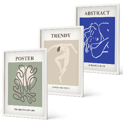 Bilder-3er-set mit rahmen Henri Matisse Pastellgrafiken
