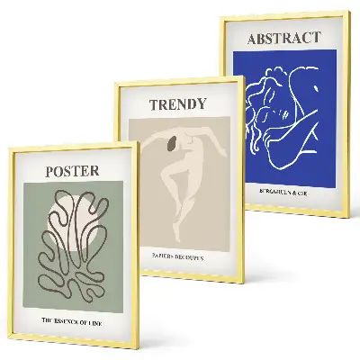 Henri Matisse Pastellgrafiken 3er-Set Bilder mit Rahmen