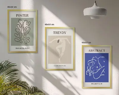 Henri Matisse Pastellgrafiken 3er-Set Bilder mit Rahmen