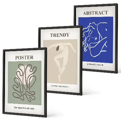 Henri Matisse Pastellgrafiken 3er-Set Bilder mit Rahmen