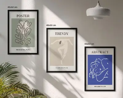 Henri Matisse Pastellgrafiken 3er-Set Bilder mit Rahmen