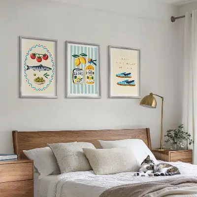 Gerahmtes Bilder-Set mit italienischen Motiven für Lifestyle-Ambiente