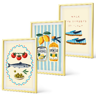 Gerahmtes bilderset Italienische Aromen und Lifestyle-Bilder