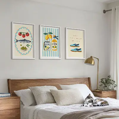 Gerahmtes Bilder-Set mit italienischen Motiven für Lifestyle-Ambiente