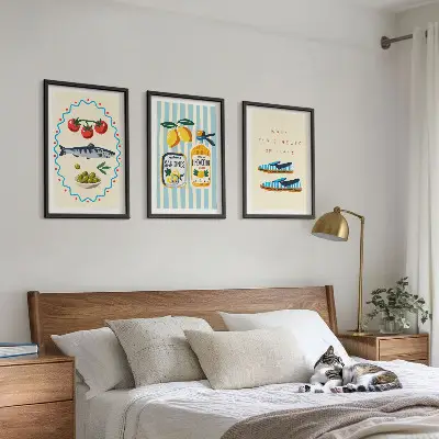 Gerahmtes Bilder-Set mit italienischen Motiven für Lifestyle-Ambiente