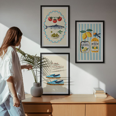 Gerahmtes bilderset Italienische Aromen und Lifestyle-Bilder