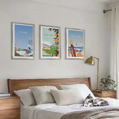 Gerahmtes Bilderset mit Motiven von Amalfi, Positano und Capri