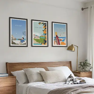 Gerahmtes Bilderset mit Motiven von Amalfi, Positano und Capri