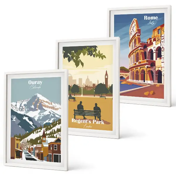 Gerahmtes Bilderset Ouray Mountains und London Coliseum