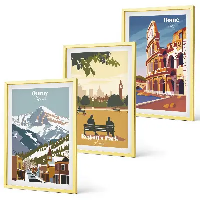 Gerahmtes Bilderset Ouray Mountains und London Coliseum