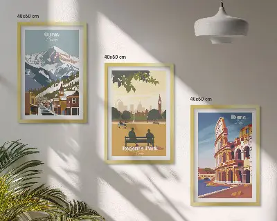 Gerahmtes Bilderset Ouray Mountains und London Coliseum