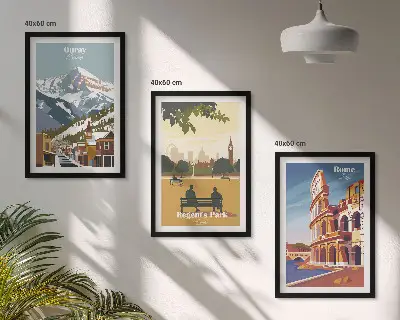 Gerahmtes Bilderset Ouray Mountains und London Coliseum