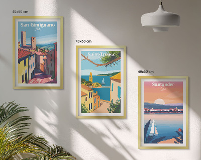 Bilder-3er-set mit rahmen Italienische Stadtlandschaften