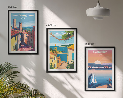 Bilder-3er-set mit rahmen Italienische Stadtlandschaften