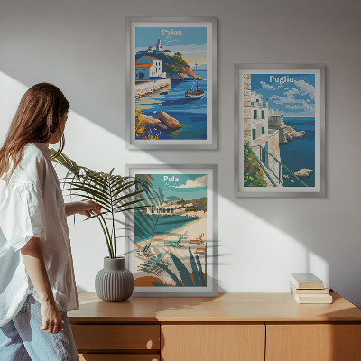 Gerahmtes bilderset Küstenlandschaften des Tourismus