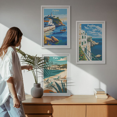 Gerahmtes bilderset Küstenlandschaften des Tourismus