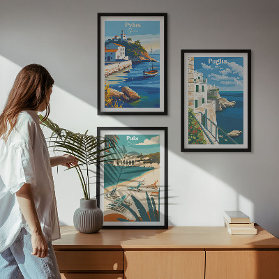 Gerahmtes bilderset Küstenlandschaften des Tourismus