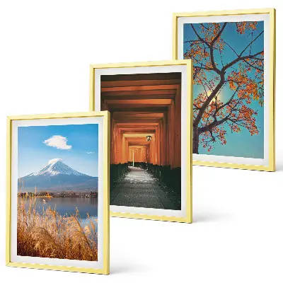 Japanische Naturlandschaften gerahmtes bilderset