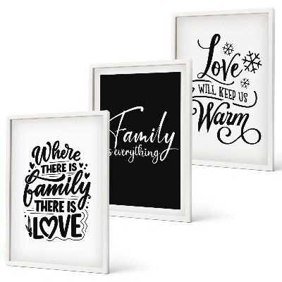 Gerahmtes bilderset Familie, Liebe, Wärme, Zuhause
