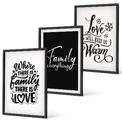 Gerahmtes bilderset Familie, Liebe, Wärme, Zuhause