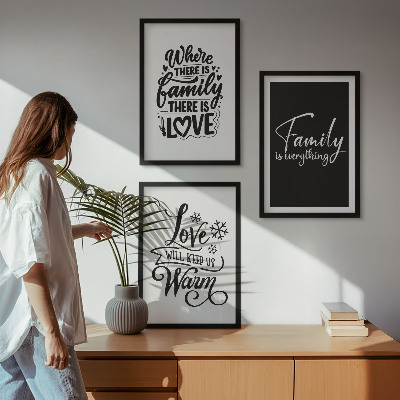 Gerahmtes bilderset Familie, Liebe, Wärme, Zuhause
