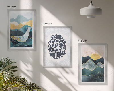 Bilder-3er-set mit rahmen Abstrakte Berginspiration