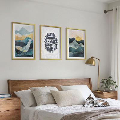 Bilder-3er-set mit rahmen Abstrakte Berginspiration