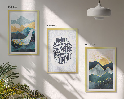 Bilder-3er-set mit rahmen Abstrakte Berginspiration