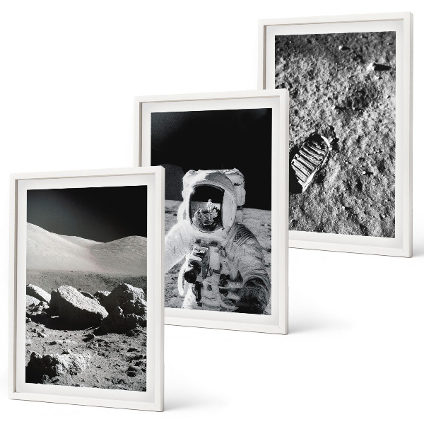 Gerahmtes bilderset NASA-Fotos vom Mond Astronaut