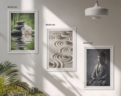 Bilder-3er-set mit rahmen Entspannender Blick auf den Zen-Buddha