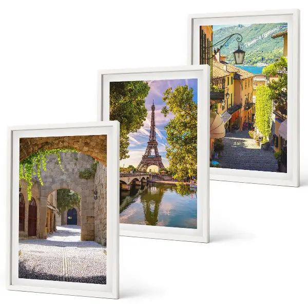 Gerahmtes Bilderset mit Straßen der Eiffel-Architektur