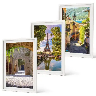 Gerahmtes Bilderset mit Straßen der Eiffel-Architektur