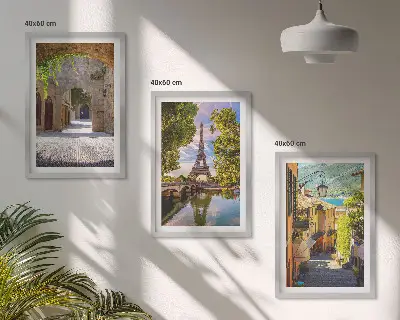 Gerahmtes Bilderset mit Straßen der Eiffel-Architektur