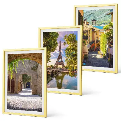Gerahmtes Bilderset mit Straßen der Eiffel-Architektur
