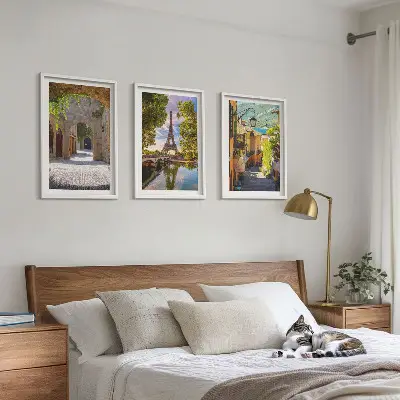 Gerahmtes Bilderset mit Straßen der Eiffel-Architektur