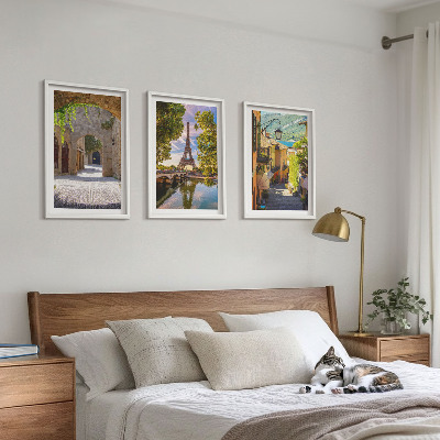 Gerahmtes bilderset Straßen der Eiffel-Architektur