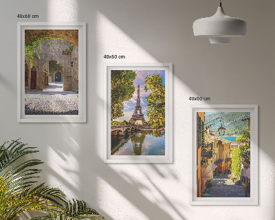 Gerahmtes bilderset Straßen der Eiffel-Architektur