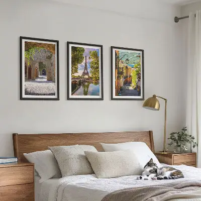 Gerahmtes Bilderset mit Straßen der Eiffel-Architektur