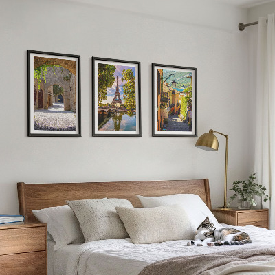 Gerahmtes bilderset Straßen der Eiffel-Architektur