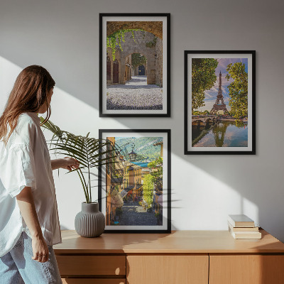 Gerahmtes bilderset Straßen der Eiffel-Architektur
