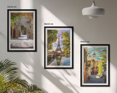 Gerahmtes bilderset Straßen der Eiffel-Architektur