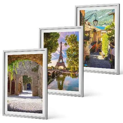 Gerahmtes Bilderset mit Straßen der Eiffel-Architektur