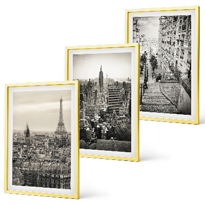 Bilder-3er-set mit rahmen Aussicht Paris New York Treppen