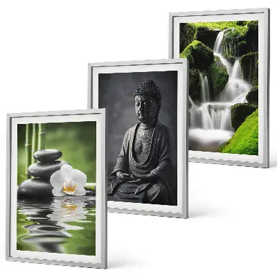 Entspannende Zen-Wassermalerei gerahmtes Bilderset