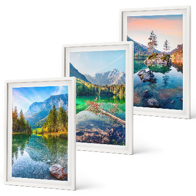 Bilder-3er-set mit rahmen Naturlandschaft der Bergseen